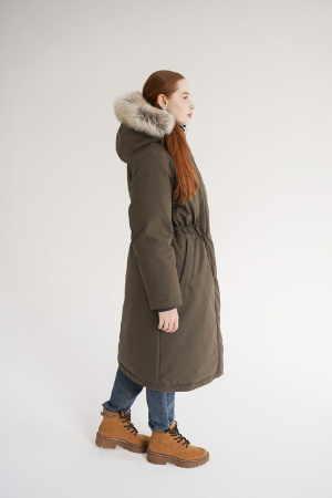 Пальто пуховое Хелен Top Arctic Goose (Женский; 46; Олива без*Меха)